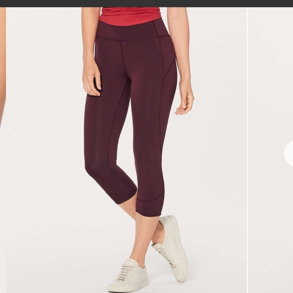 Lululemon In Movement Crop Everlux 19” Garnet Womens 4